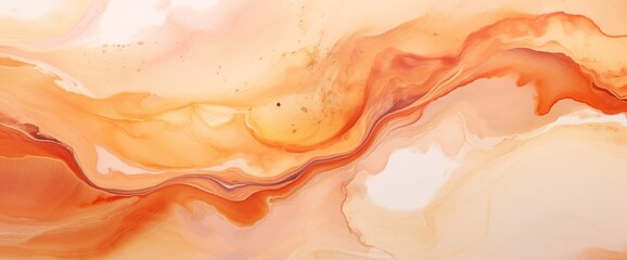 Wall Mural - abstract fluid art painting in alcohol ink technique. flowing translucent paint warm hues. backgroun