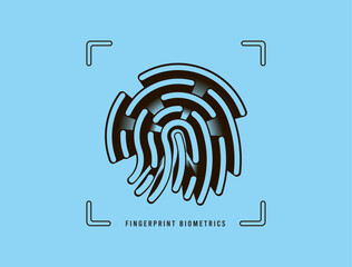 Poster - fingerprint biometrics authentication icon concept. passwordless fingerprint identity method without