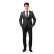© 361 Portrait Studio - Portrait of Happy smiling Asain businessman ceo wearing suit standing posing, Full body, isolated on white background, png