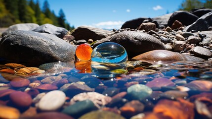 Cheerful Landscape with Water on rocks