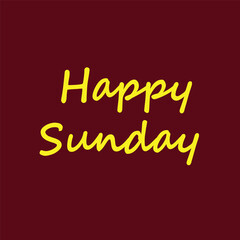 Happy Sunday Typography Flat Style Design Template for postcards, greeting cards, and happy Sunday background designs.