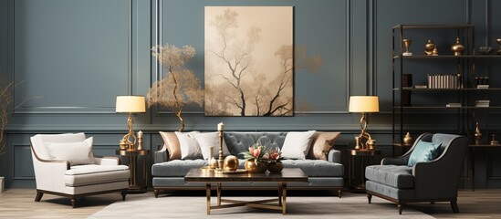 Wall Mural - Classic furniture for the interior design of the living room home and table