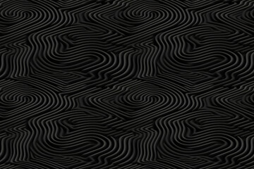 Poster - black 3d geometric seamless pattern texture of spiral labyrinth background: a labyrinth of spirals i