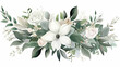 silver sage green and white flowers design
