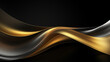 © Nenone - Gold Waves. Shiny golden moving wave design gold wave and black background concept. Beautiful motion waving texture. Waves background banner background concept, motion waving particle texture.