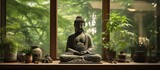 Fototapeta  - Buddha sculpture in window display