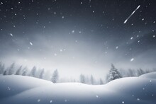 Falling Snow Background. Horizontal Composition