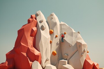 Canvas Print - Graphic illustration for rock climbing