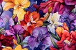 Orchids flowers seamless pattern artistic watercolor style