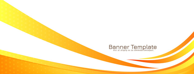 Wall Mural - Abstract Yellow and orange color dynamic wave style banner design