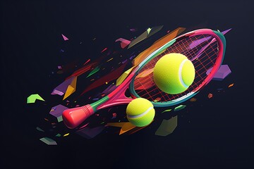 Canvas Print - Abstract poster design for tennis