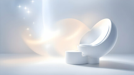 Wall Mural - Modern white reception interior. 3d render illustration mock up. Interior design concept