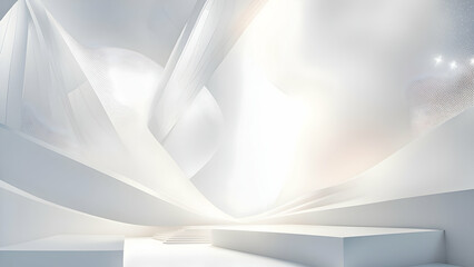 Wall Mural - Modern white reception interior. 3d render illustration mock up. Interior design concept