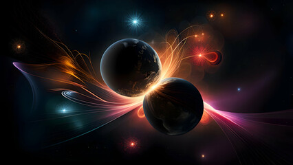 Wall Mural - Illustration of fantasy space background