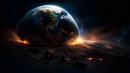 Wall Mural - Illustration of fantasy space background