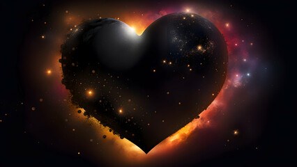 Wall Mural - Valentine's day background with black heart.illustration.