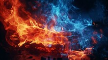Iconic Ignition: Red And Blue Fire
