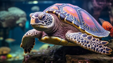 Green Sea Turtle HD 8K Wallpaper Stock Photographic Image 