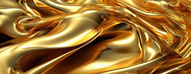 Wall Mural - Gold background or texture and gradients shadow. AI Generative.