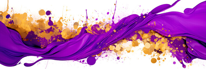 Canvas Print - purple and gold paint splashes. legal AI