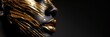 © David Kreuzberg - portrait of beautiful woman with black painted face and gold paint foil, fashion concept