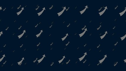 Poster - Up arrows float horizontally from left to right. Parallax fly effect. Floating symbols are located randomly. Seamless looped 4k animation on dark blue background