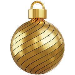 Wall Mural - 3d render of golden ball with christmas season.