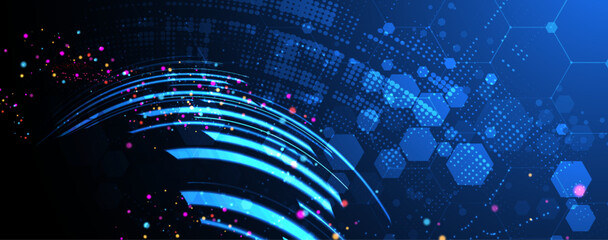 Abstract data background. Futuristic technology style. Elegant digital  background for business cyber presentations.