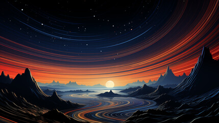 Wall Mural - Looking at the vast space creative illustration,created with Generative AI tecnology.