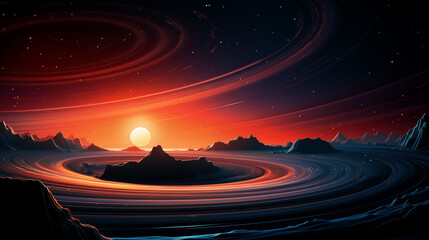 Wall Mural - Looking at the vast space creative illustration,created with Generative AI tecnology.
