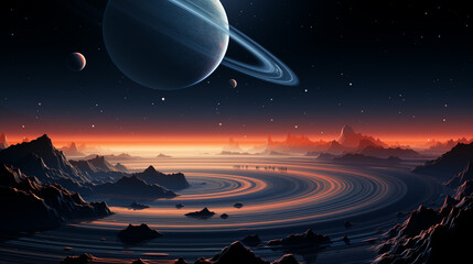 Wall Mural - Looking at the vast space creative illustration,created with Generative AI tecnology.