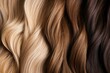 Strands of natural, healthy, long hair
