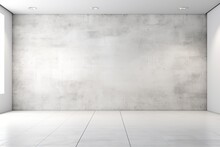 White brick wall and white wooden floor with copy space for add text