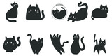 Fototapeta Pokój dzieciecy - Cute Black Cat Illustration 