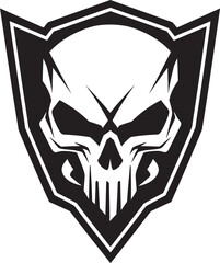 Ebon Bulwark Black Logo with Shield Design Vigilant Vault Skull in Shield Emblem