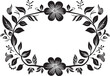 Chic Ebony Floral Borderline Vector Emblem Mystic Midnight Petal Framework Black Icon