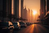 Travelling amazing Dubai Urban Landscape. Exotic Travel Destination and international holidays concept.