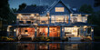 © LomaPari2021 - A suburban home being scanned and transforming into a blueprint,generative ai