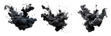 Fototapeta  - Set of black ink explosion on a transparent background