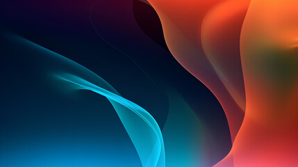 Poster - Colored abstract geometric waves on a dark background.