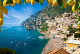Fototapeta Sport - Aerial view of Positano on Amalfi Coast in Campania, Italy