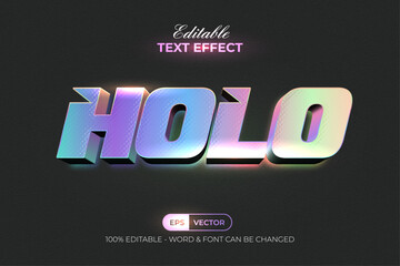 Poster - Holo Text Effect Modern Style. Editable Text Effect.