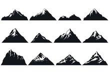 Set Of Mountain Icons