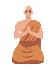 Sticker - buddhist monk praying