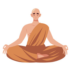 Sticker - buddhist monk meditating