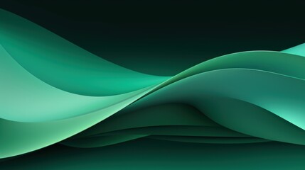 Abstract green curve wave with line textured background. AI generated