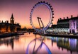 Luminous London Eye: Twilight's Reflections on the River