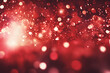 Rote funkelnde Lichter Festlicher Hintergrund mit Textur. Abstrakt Weihnachten glitzernde helle Bokeh unscharf und fallende Sterne. Winter-Karte oder Einladung