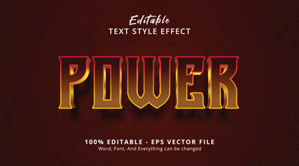 Wall Mural - Power text on luxury bronze style effect, editable text effect