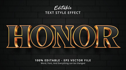 Leinwandbilder - Honor text on luxury black and gold style effect, editable text effect